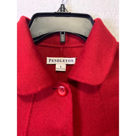 Pendleton Merino Wool Blazer Jacket Button Front Collared Long Sleeve Red Small - Picture 3 of 9